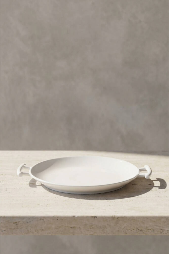 Bianco Perla Yuvarlak Kulplu Servis Tabak - 29 cm - 1