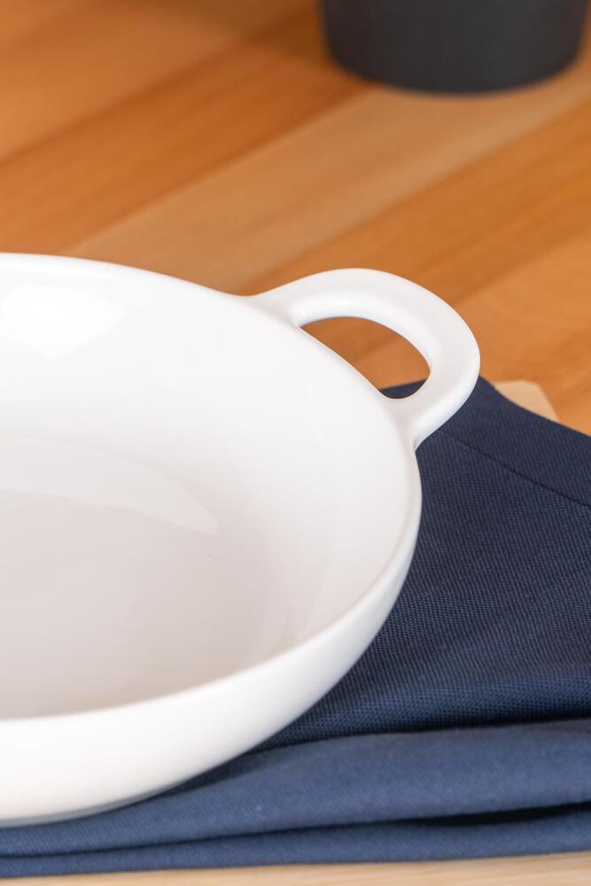 Bianco Perla Yuvarlak Kulplu Sunum Tabak - 25 cm - 2