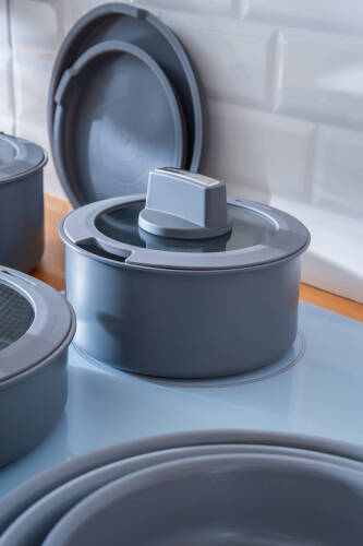 BioGrey 13 Parça İndüksiyon Uyumlu Tencere & Tava Seti - 3