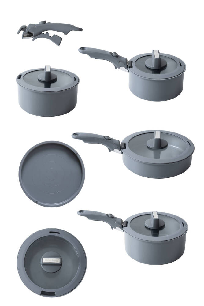BioGrey 9 Parça Pişir Sakla Tencere Seti - 10