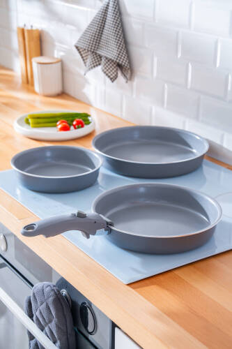 BioGrey İndüksiyon Tabanlı 3 lü Tava Seti - Acar