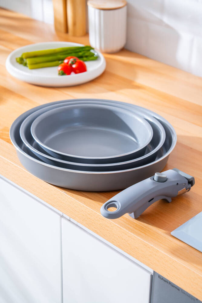 BioGrey İndüksiyon Tabanlı 3 lü Tava Seti - 5