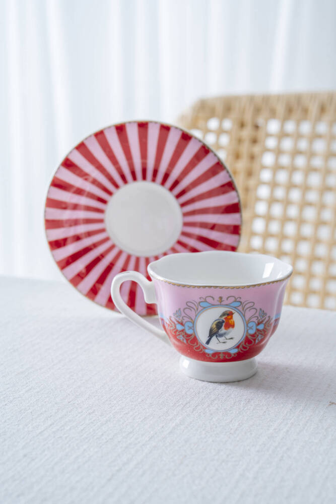 Birdie 6 Kişilik Porselen Kahve Fincan Takımı - 90 ml - 1