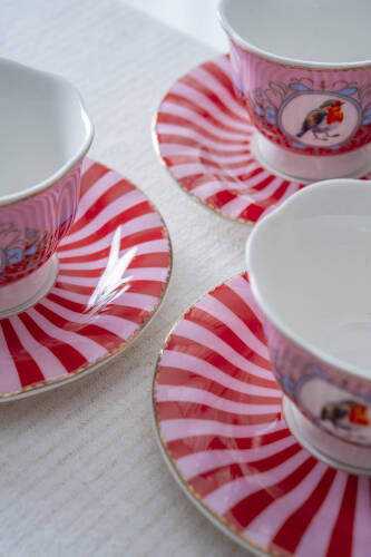 Birdie 6 Kişilik Porselen Kahve Fincan Takımı - 90 ml - 6