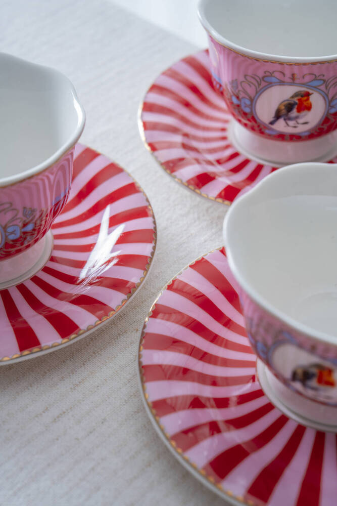 Birdie 6 Kişilik Porselen Kahve Fincan Takımı - 90 ml - 6