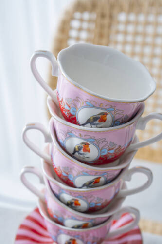 Birdie 6 Kişilik Porselen Kahve Fincan Takımı - 90 ml - 9