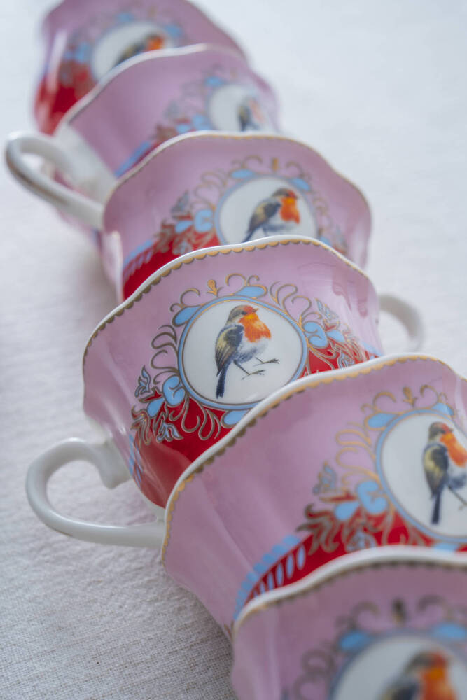 Birdie 6 Kişilik Porselen Kahve Fincan Takımı - 90 ml - 10