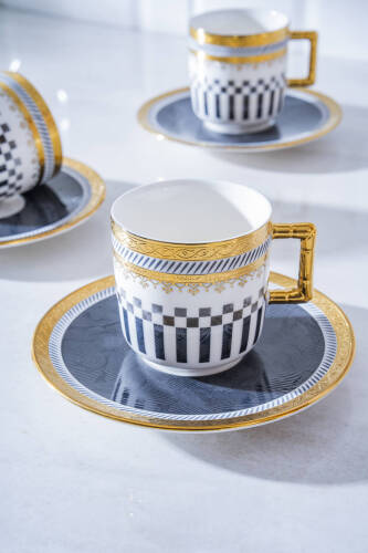 Black 6 Kişilik Kahve Fincan Takımı - 90 ml - Acar