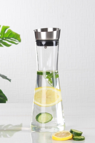 Bloom Metal Kapaklı Cam Sürahi - 1000 ML - Acar