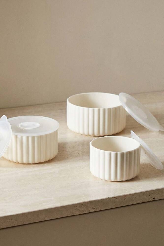 Blush 3 lü Kapaklı Saklama Kabı - 10/13/15 cm - 3