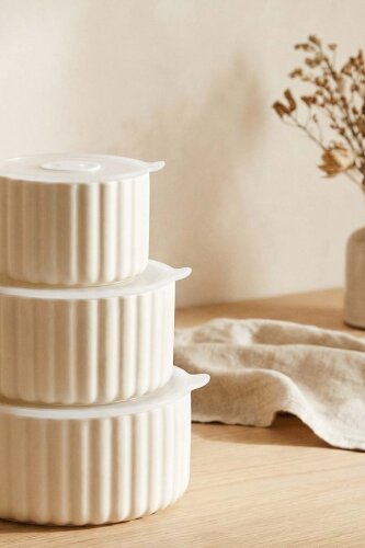 Blush 3 lü Kapaklı Saklama Kabı - 10/13/15 cm - 2