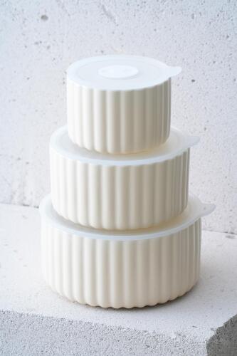 Blush 3 lü Kapaklı Saklama Kabı - 10/13/15 cm - Acar