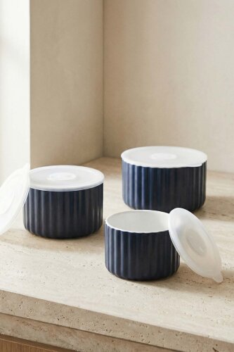 Blush 3 lü Kapaklı Saklama Kabı - 10/13/15 cm - 3