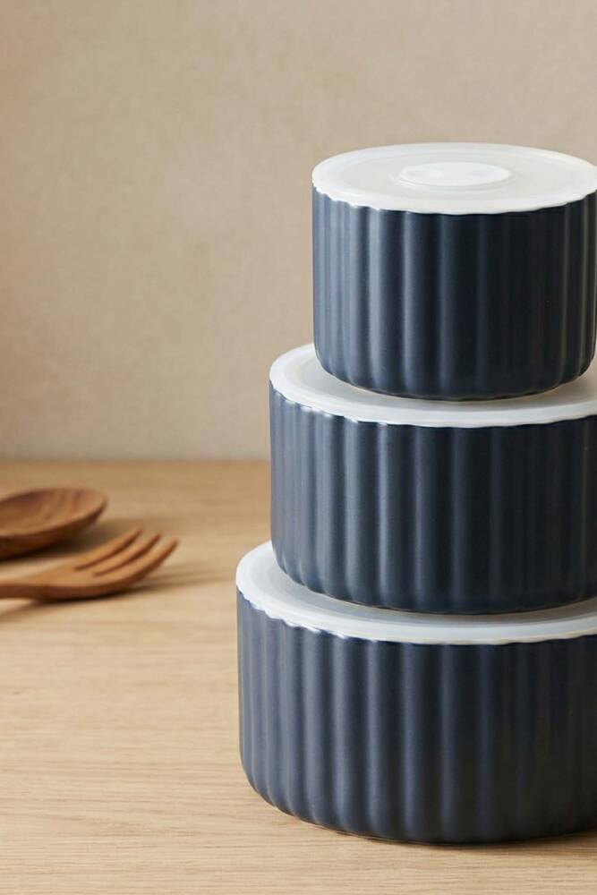 Blush 3 lü Kapaklı Saklama Kabı - 10/13/15 cm - 2