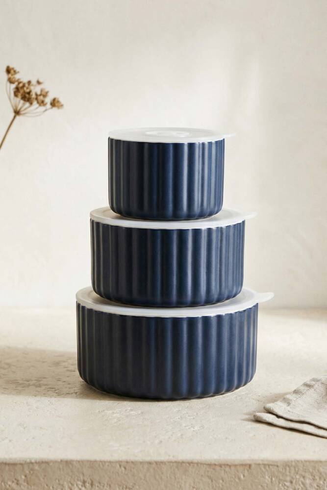 Blush 3 lü Kapaklı Saklama Kabı - 10/13/15 cm - 1