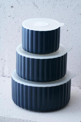 Blush 3 lü Kapaklı Saklama Kabı - 10/13/15 cm - Acar