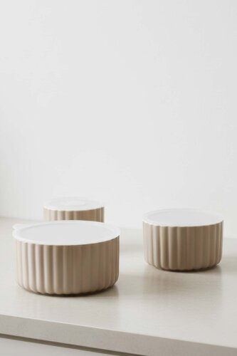 Blush 3 lü Kapaklı Saklama Kabı - 10/13/15 cm - 3