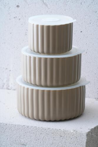 Blush 3 lü Kapaklı Saklama Kabı - 10/13/15 cm - Acar