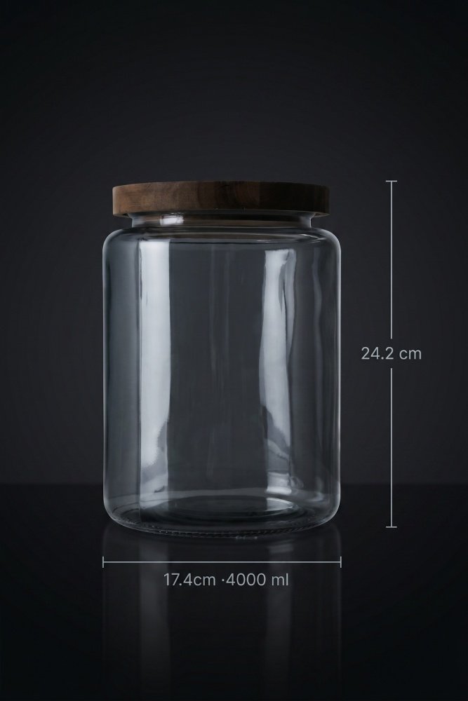 Bosco Akasya Kapaklı Cam Kavanoz - 4000 ml - 4