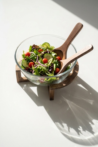 Bosco Akasya Salata Servis Kasesi & Çatal Kaşık - 2700 ml - 3