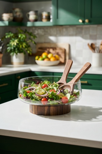 Bosco Akasya Salata Servis Kasesi & Çatal Kaşık - 4300 ml - 2