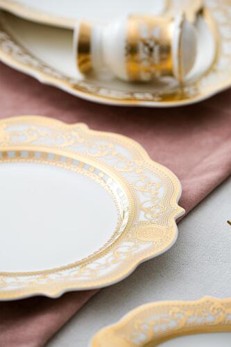Camilla 60 Piece Gold Porcelain Dinner Set For 12 People - 6