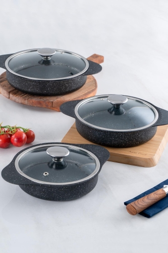 Camille Black 6 Parça Döküm Sahan Set - Acar
