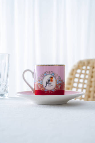 Candy 6 Kişilik Porselen Kahve Fincan Takımı - 90 ml - 2