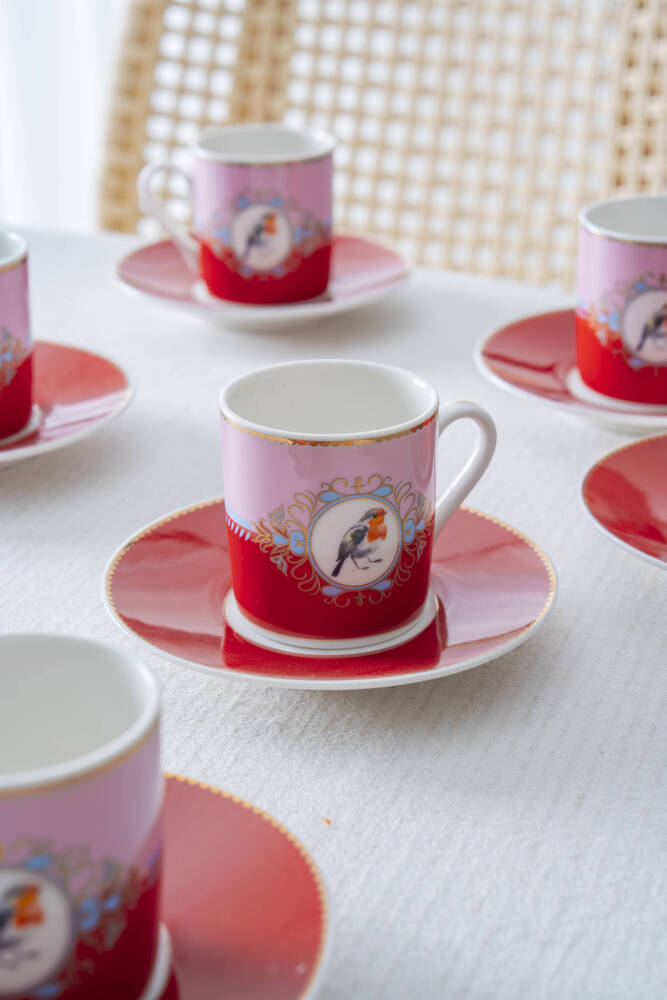 Candy 6 Kişilik Porselen Kahve Fincan Takımı - 90 ml - 4