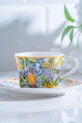 Capri 6 Kişilik Porselen Kahve Fincanı Takımı - 200 ml - Acar