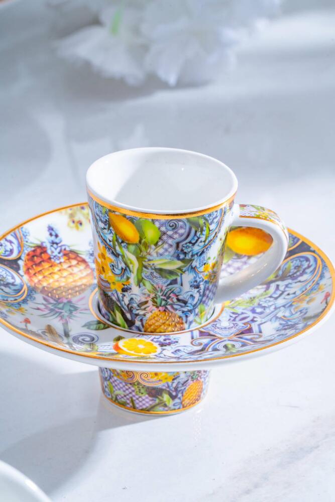 Capri 6 Kişilik Porselen Kahve Fincanı Takımı - 90 ml - 3