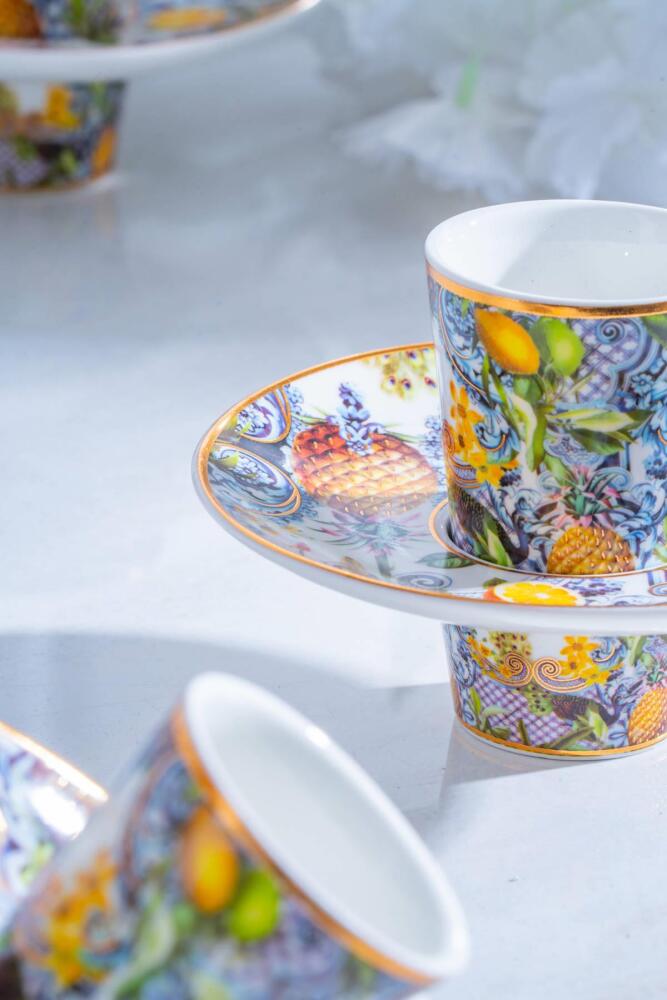 Capri 6 Kişilik Porselen Kahve Fincanı Takımı - 90 ml - 4
