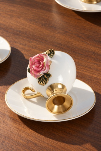 Caraluna 6 Kişilik Porselen Kahve Fincan Takımı - 90 ml - 3