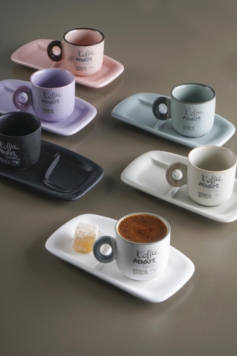 Carleen 6lı Seramik Kahve Fincan Takımı - Acar