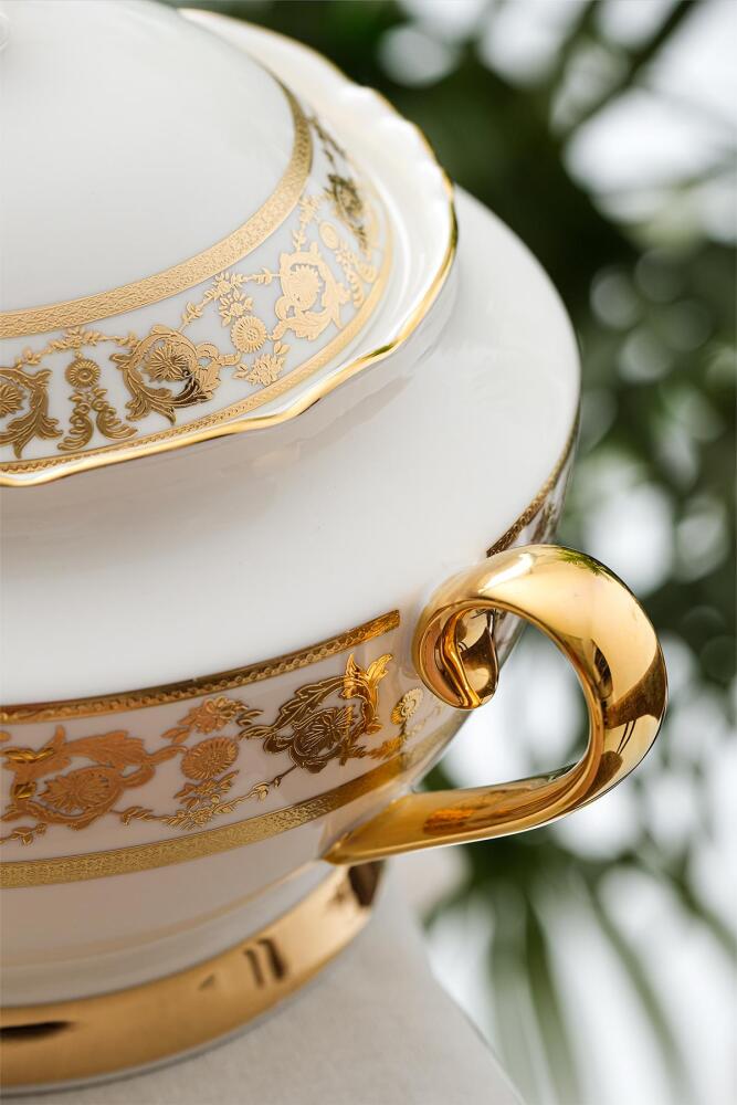 Caroline 60 Parça 12 Kişilik Gold Porselen Yemek Takımı - 4