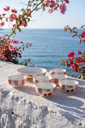 Cherry Much 6 Kişilik 7 Parça Porselen Kase Seti Turuncu - 2