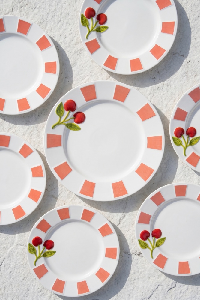 Cherry Much 6 Kişilik 7 Parça Porselen Pasta Servis Seti Turuncu - 3