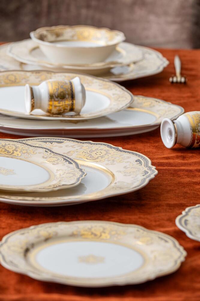 Chiristina 60 Parça 12 Kişilik Gold Porselen Yemek Takımı - 5