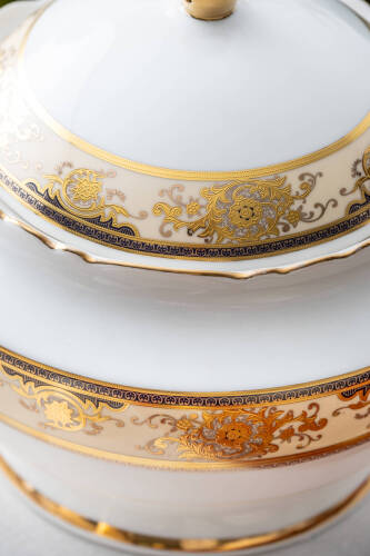 Chiristina 60 Parça 12 Kişilik Gold Porselen Yemek Takımı - 8