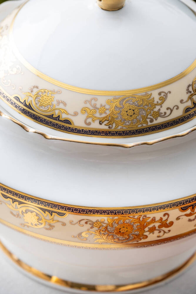 Chiristina 60 Parça 12 Kişilik Gold Porselen Yemek Takımı - 8