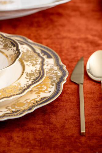 Chiristina 60 Parça 12 Kişilik Gold Porselen Yemek Takımı - 10