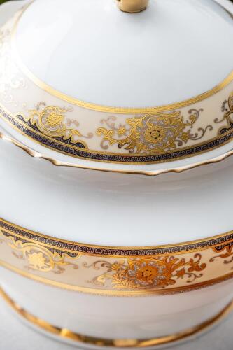 Chiristina 60 Piece Gold Porcelain Dinner Set For 12 Persons - 4
