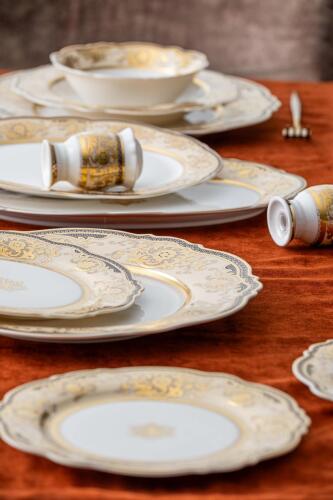 Chiristina 60 Piece Gold Porcelain Dinner Set For 12 Persons - 5