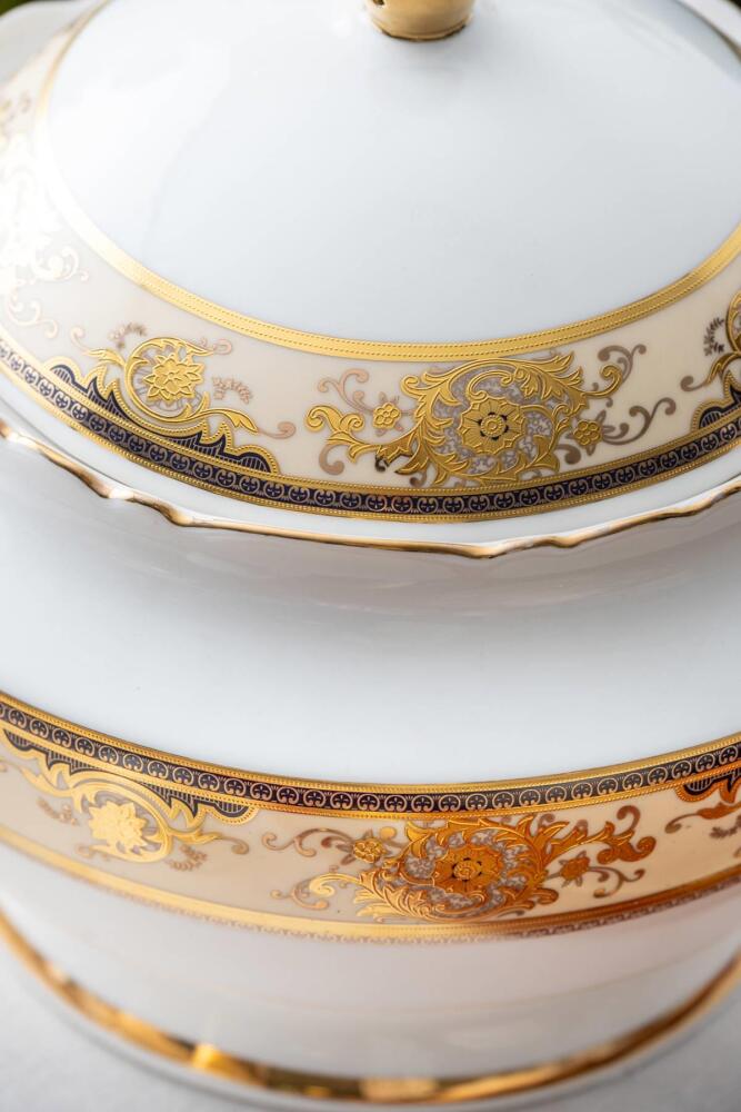 Chiristina 60 Piece Gold Porcelain Dinner Set For 12 Persons - 4