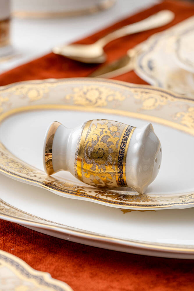 Chiristina 60 Piece Gold Porcelain Dinner Set For 12 Persons - 9