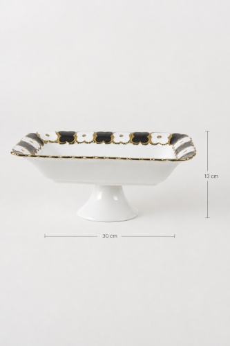 Cleef Ayaklı Dikdörtgen Sunum Tabağı Siyah - 30 cm - 2