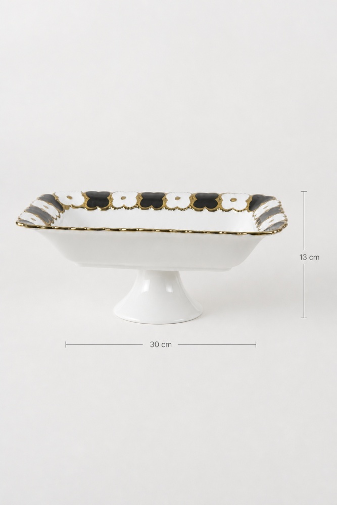 Cleef Ayaklı Dikdörtgen Sunum Tabağı Siyah - 30 cm - 2