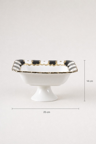 Cleef Ayaklı Kare Sunum Tabağı Siyah - 25 cm - 2
