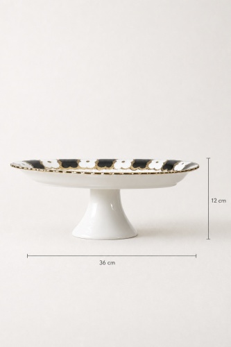 Cleef Ayaklı Oval Sunum Tabağı Siyah - 36 cm - 2