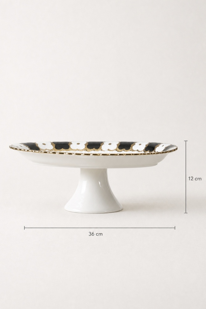 Cleef Ayaklı Oval Sunum Tabağı Siyah - 36 cm - 2